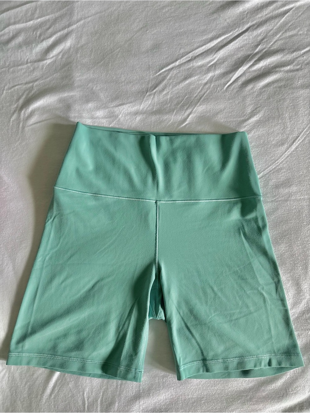High-Waist Teal Women’s Active Shorts